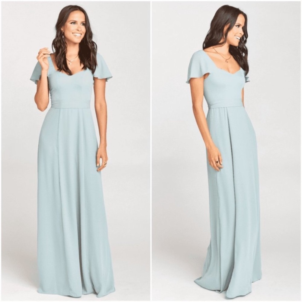 Show Me Your Mumu Marie Maxi Dress Silver Sage Crisp | Size L